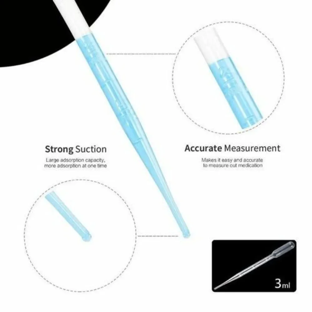 20 Lab Grade Pipettes 3ml Great to Measure Liquid Meds or Paint or ANYTHING !